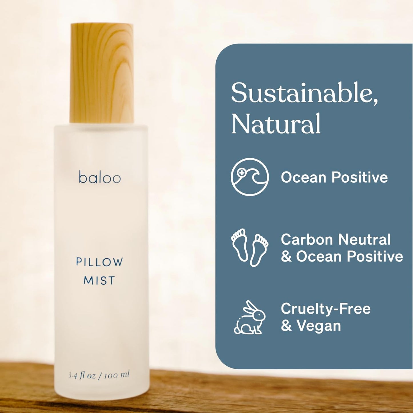 Baloo Pillow Mist | Natural & Calming Sleep Spray with Lavender & Bergamot | for Pillows, Linen & Bedding | Relaxing Aromatherapy for Sleep | 100ml