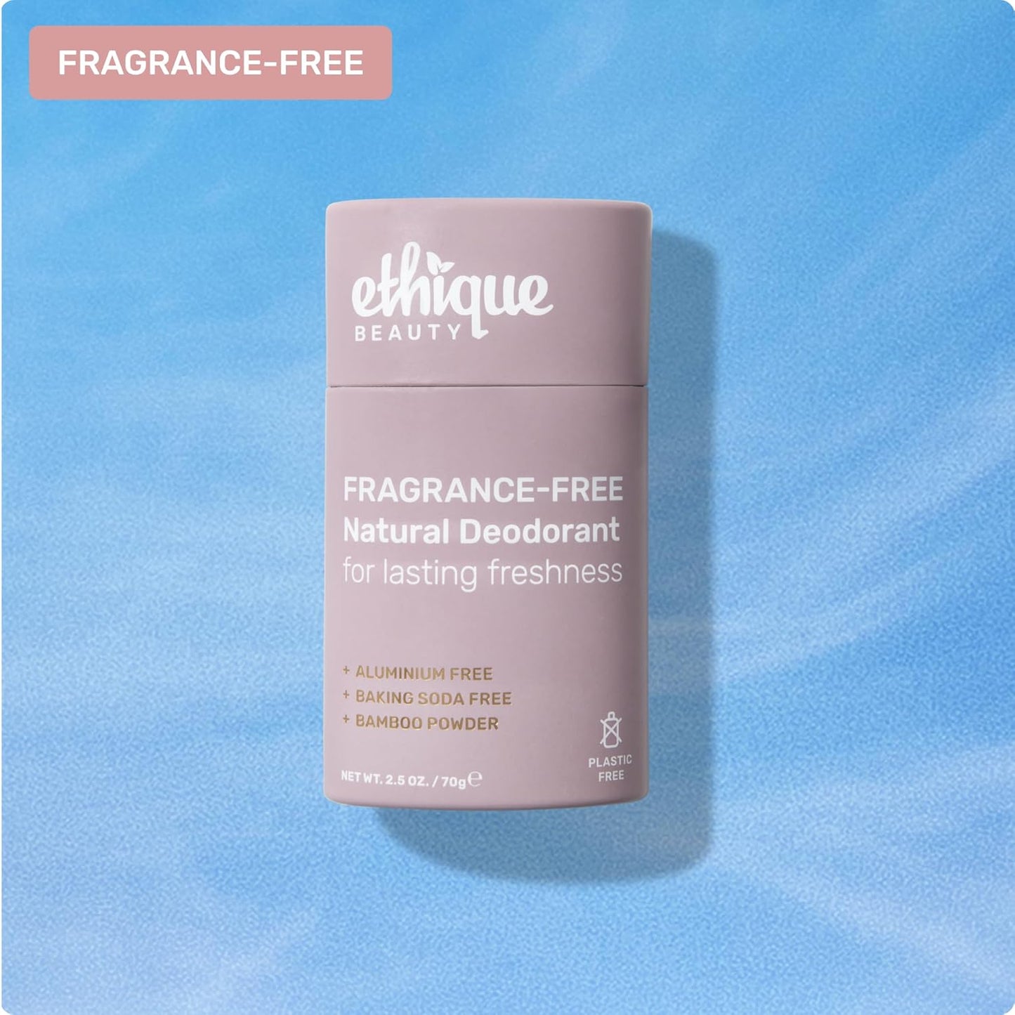 Ethique Minimalist Unscented Deodorant Stick for Men & Women - Natural Aluminum-Free, Plastic-Free, Vegan, Cruelty-Free, Eco-Friendly, 2.47 oz (Pack of 1)