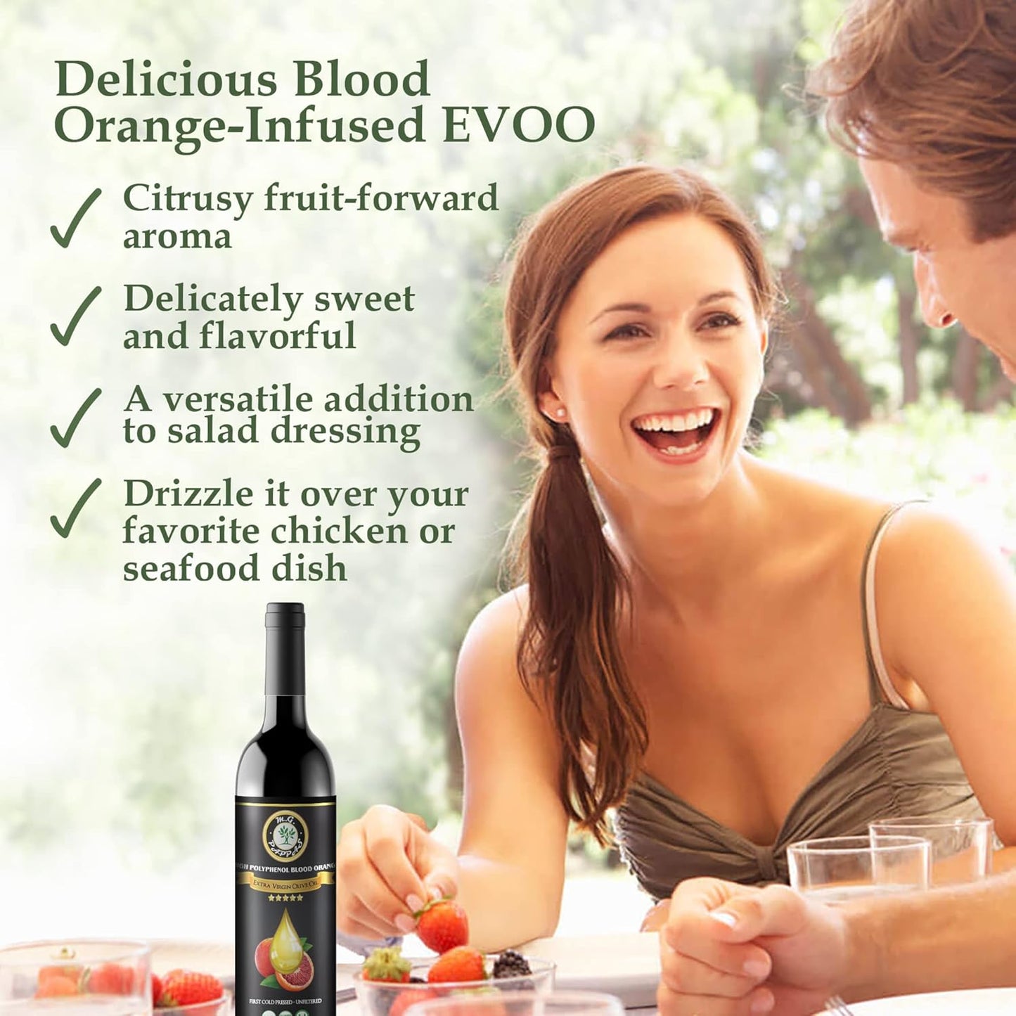 M.G. PAPPAS High Polyphenol Rich Blood Orange-Infused Olive Oil Extra Virgin - Polyphenol Lab Report 650mg/kg - Cold Pressed & Unfiltered - High Hydroxytyrosol Greek Olive Oil Award Winning - 12.7 Oz