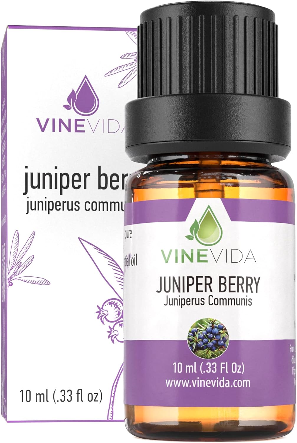 VINEVIDA Juniper Berry Essential Oil 10 mL - Undiluted Candle Scent DIY Scents for Candlemaking Soap Making Safe Skin,4OZV-OBP-JUN-IND-10ML
