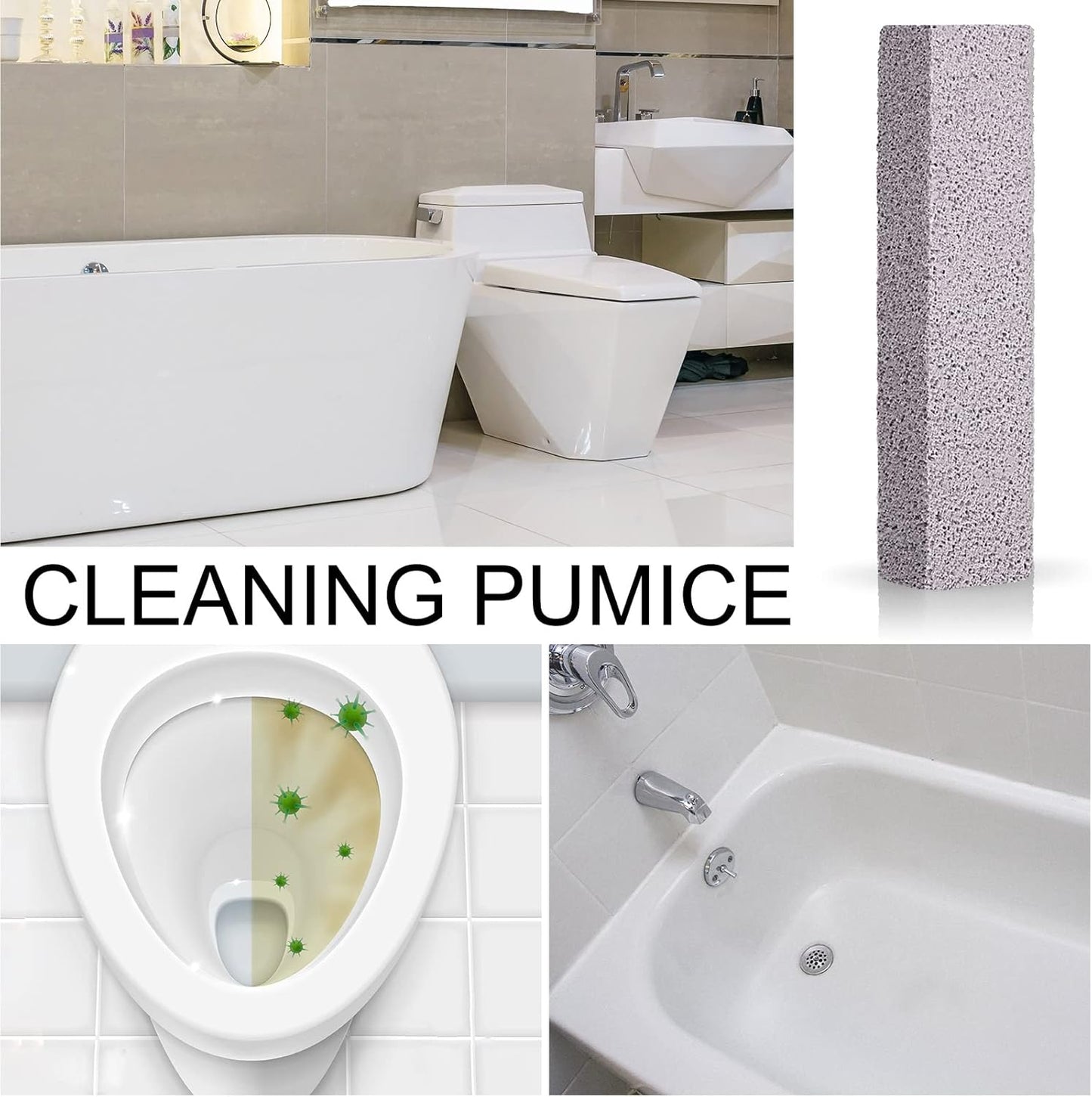 Chinco 72 Pack Pumice Stick for Cheaning, Pumice Scouring Stone Pad Removing Stain Grime Without Leaving Scratches for Kitchen Oven Stove Home Bathroom Toilet Pool House Cleaning Supplies