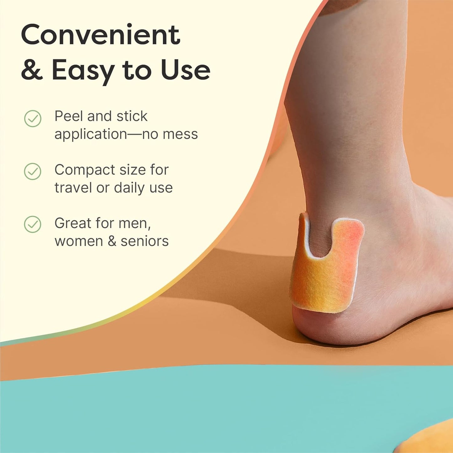 ZenToes Callus Pads | U-Shaped Design Moleskin Blister Pads | Self-Stick Adhesive Felt All Day Comfort Cushions for Calluses and Corns | Reduce Pressure and Friction | 18 Count (ZenRainbow)