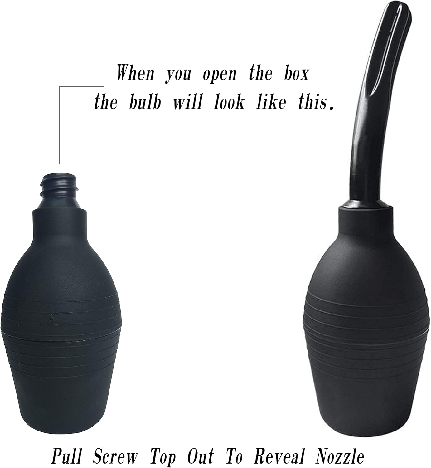 Abyclean 2 Pack Anal Douche Enema Bulb Vaginal Douche Enema Cleaner for Women’s or Man’s Health (310ml Black)