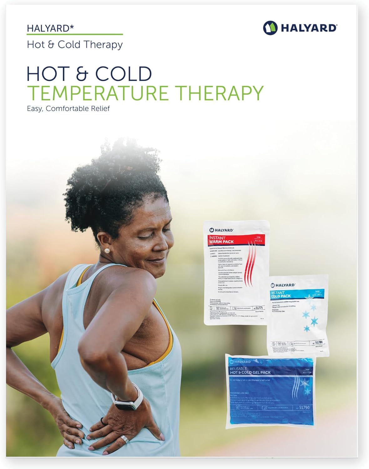 HALYARD Hot Compress Disposable Instant Warm Packs Heat Therapy Pain Relief 4 x 9 Inches, 24 Packs Per Case - 51789