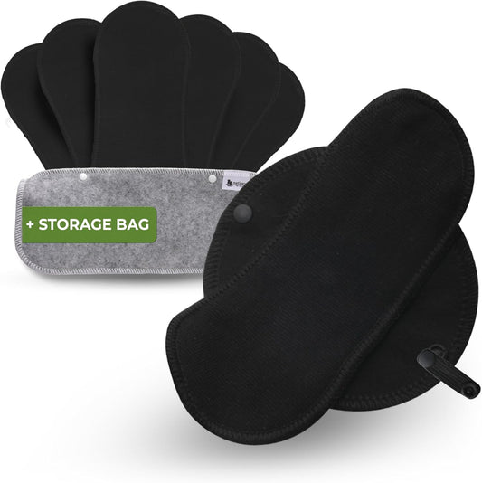 Made in EU - Ultra-Thin Reusable Panty Liners (Medium, 7-Pack) – High-Temp Washable Cloth Panty Liners for Women – Durable & Breathable Organic Cotton Keeps You Fresh & Dry for Daily Vaginal Discharge