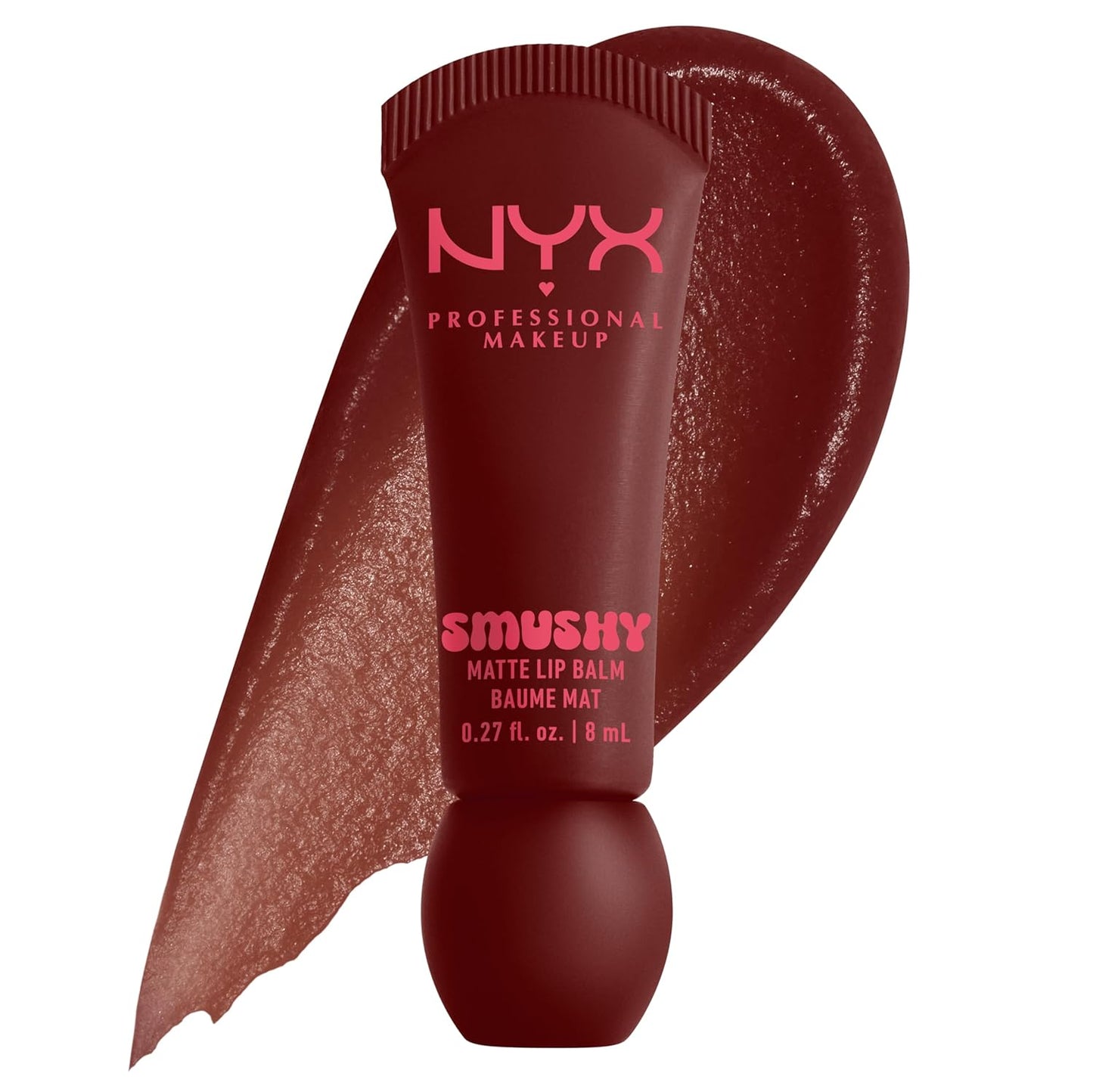 NYX PROFESSIONAL MAKEUP Smushy Matte Lip Balm, Tinted Lip Moisturizer with Soft, Matte Finish - Smudge Fudge (Chocolate Brown)