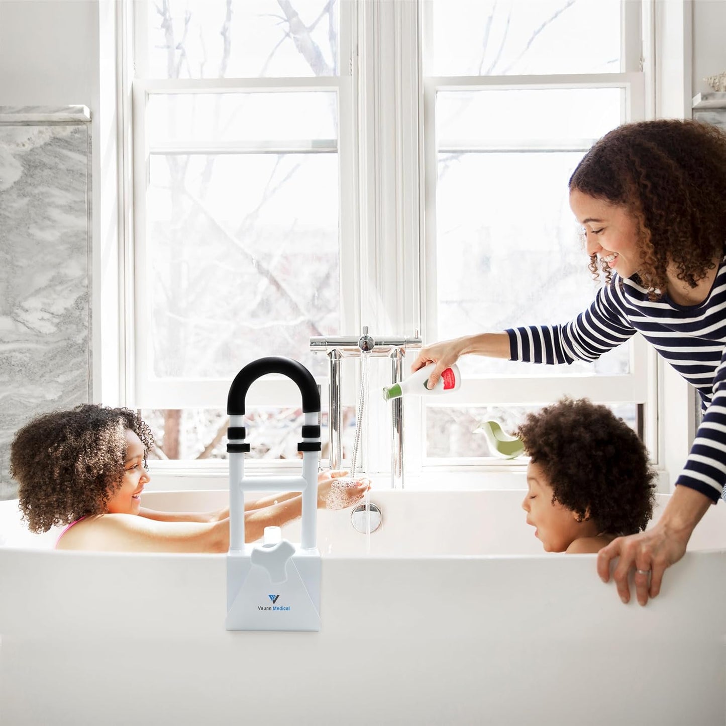 Vaunn Medical Bathtub Handle Grab Bar and Safety Rails for Seniors, Height Adjustable Tub Handles