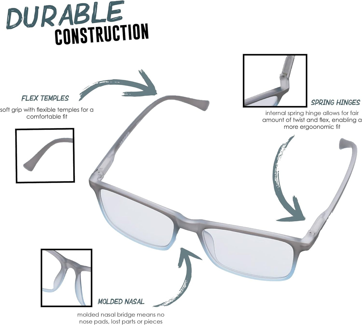 Croakies Jasper Photochromic Progressive Eyewear | UV400 Sunglass for Outdoor | Bluelight Eyeglass for HEV Devices | Bundle