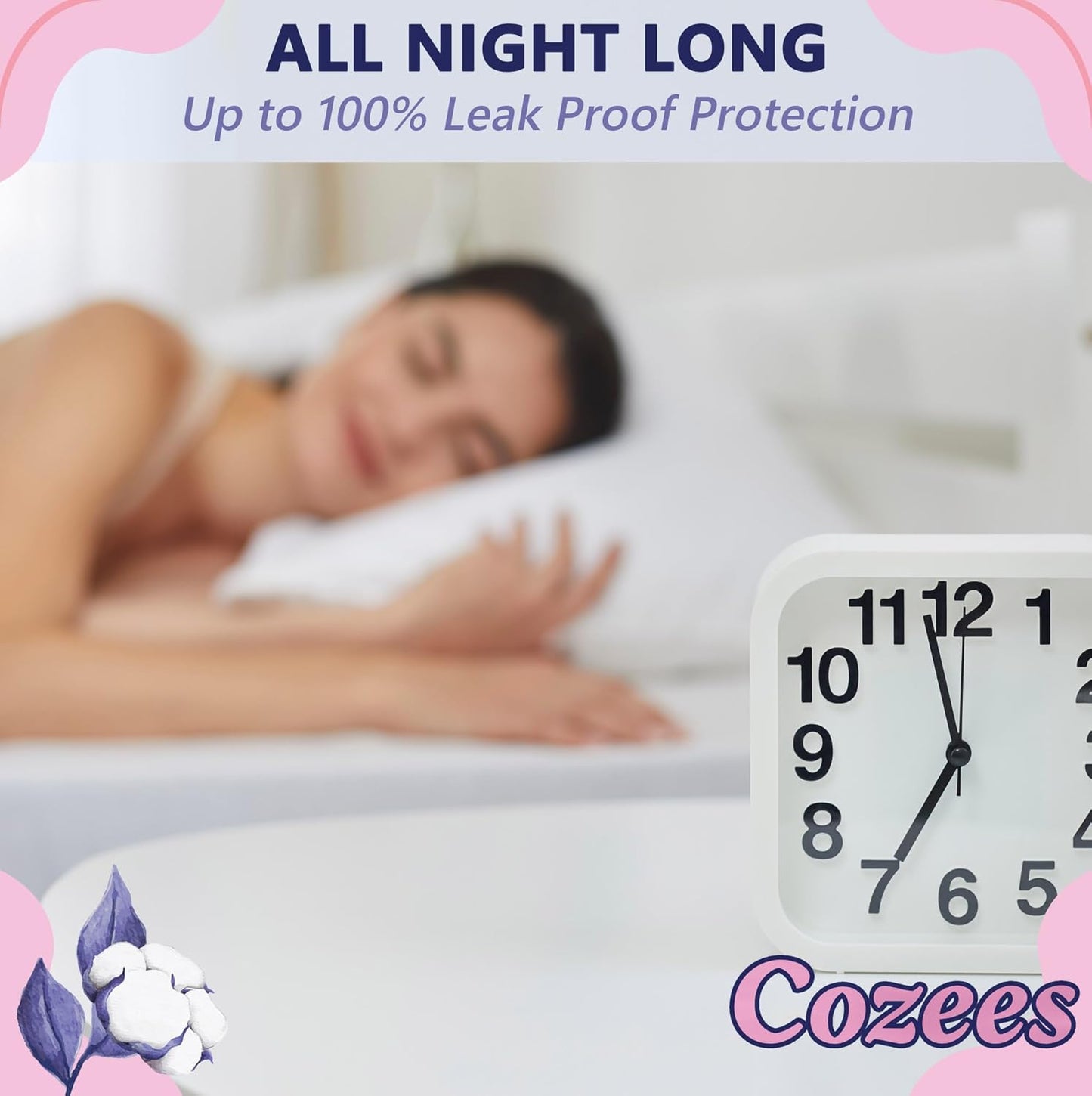 Cozees Disposable Period Underwear for Women, Menstrual and Postpartum High Absorbency, Cotton Covered Comfort, Made in USA (36 Count, Small/Medium)