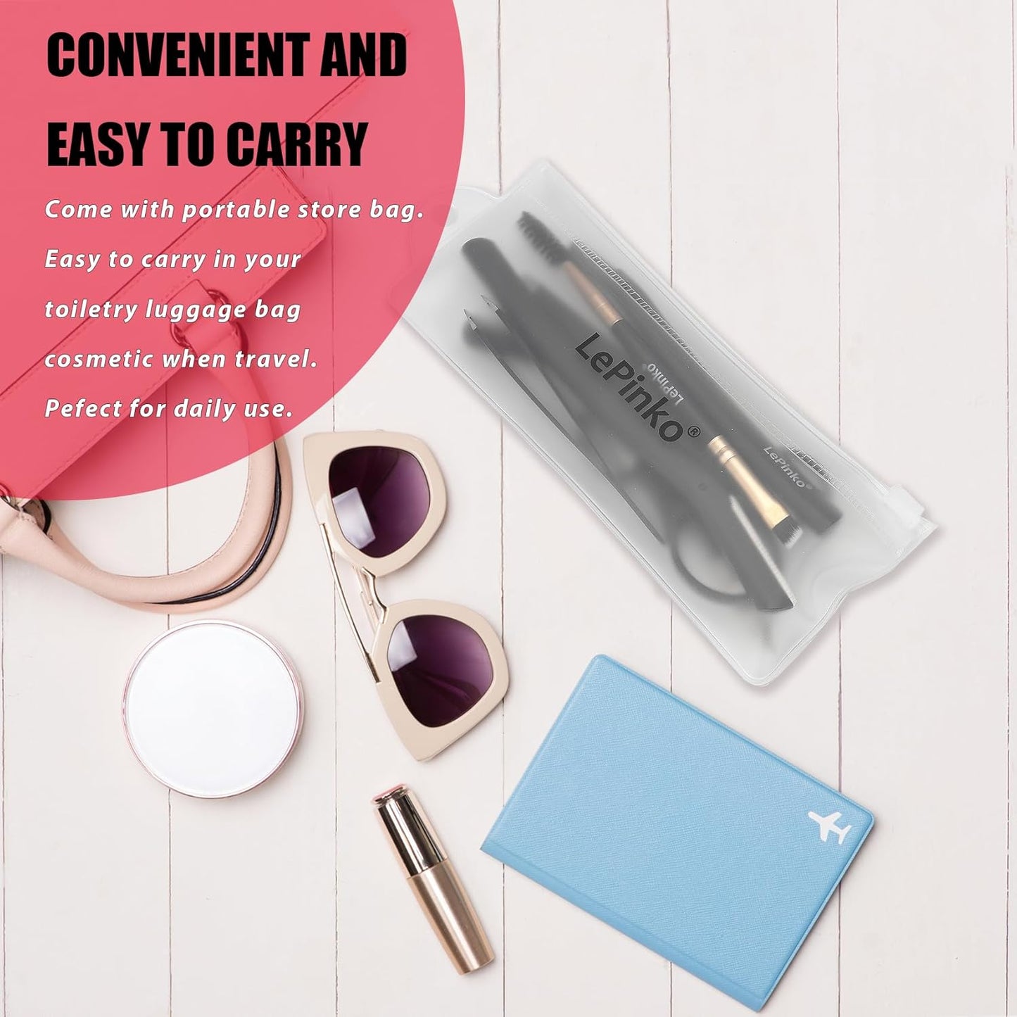 Eyebrow Trimmer Kit, 7 in 1 Eyebrow Scissors, Tweezer, Razor, Gromming Scissors Brush for Women Men, Gifts for Stocking Stuffers - Black