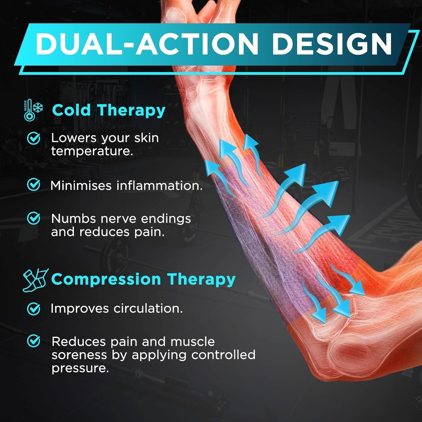 OK TAPE Ice Self Stick Bandage Wrap, Instant Cold Relief for Knee, Ankle, Wrist, Cold Compress Elastic Athletic Tape for Sports Injuries, No Refrigeration Needed, 4 Inch x 15 Feet, 2 Rolls, Black