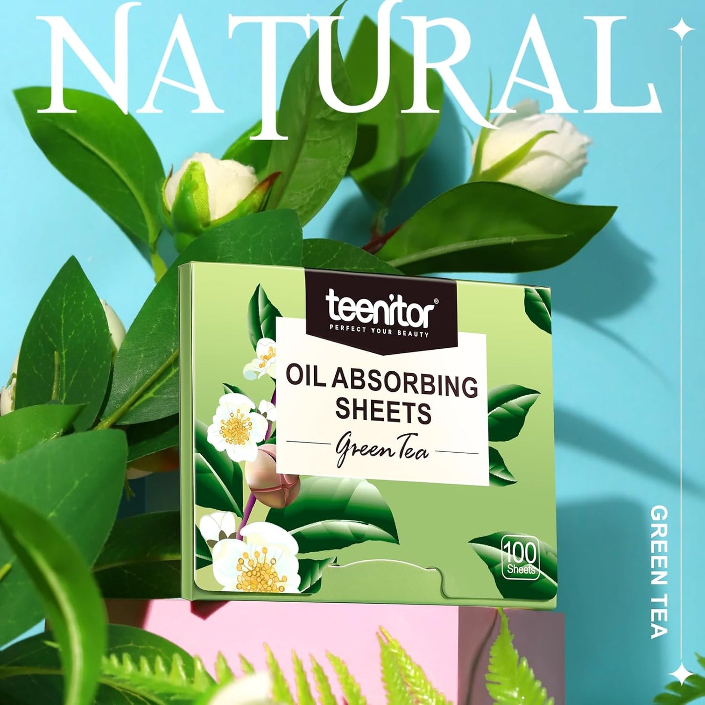 Teenitor Oil Blotting Sheets for Face, 800 Sheets Oil Absorbing Sheets for Face, Natural Green Tea Blotting Paper for Oily Skin, Face Oil Sheets for Your Face Oil Wipes for Face, Oil Control Film