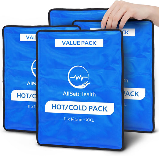 4 Pack XXL Reusable Hot and Cold Gel Ice Packs for Injuries | Cold Compress, Ice Pack, Gel Ice Packs, Cold Pack, ice Pack, Cold Packs for Injuries | 11x14.5 in
