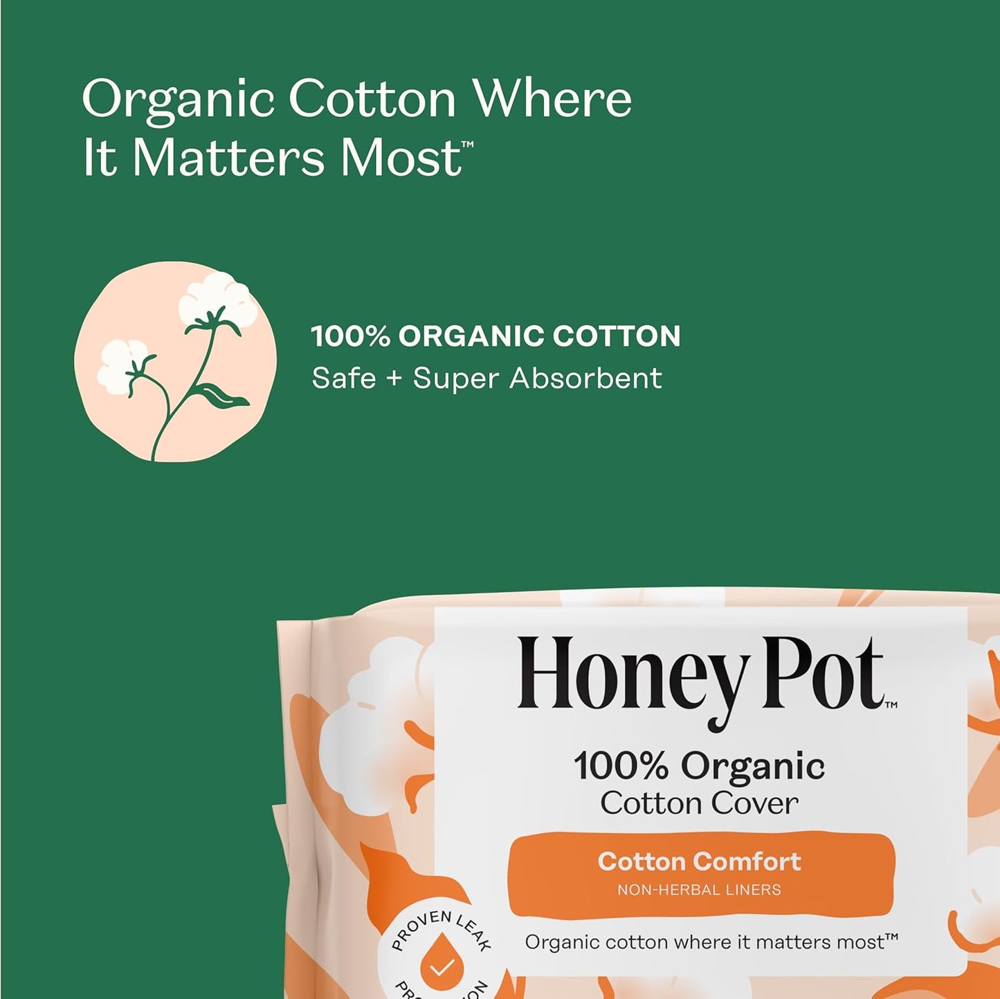 The Honey Pot Company - Non-Herbal Everyday Panty Liners for Women - Organic Cotton Cover & Ultra-Absorbent Pulp Core - Sanitary Pads - Feminine Care - 30 ct