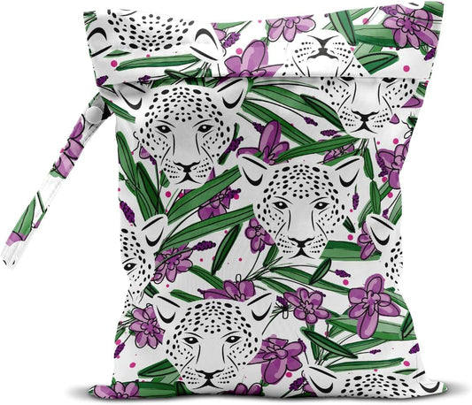 Wet Bag, Wet Dry Bag, Wet Bag for Swimsuit, Travel, Beach, Pool, Diapers, Dirty Yoga Gym Clothes, Makeup Bag, Waterproof Tropical Palm Leaves Decor Jungle Palm Leaf Favors