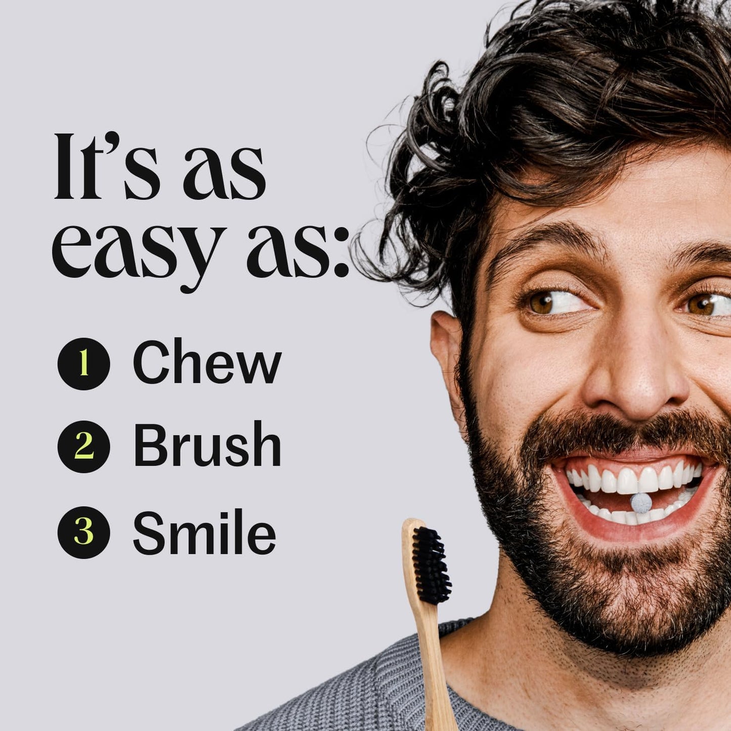 Bite Whitening Toothpaste Tablets – Nano Hydroxyapatite & Xylitol (Mint Charcoal) | Sensitive Teeth Friendly | No Fluoride, Vegan, Cruelty-Free | Travel-Size | 2 Bottles (124 Bits) | Made in USA