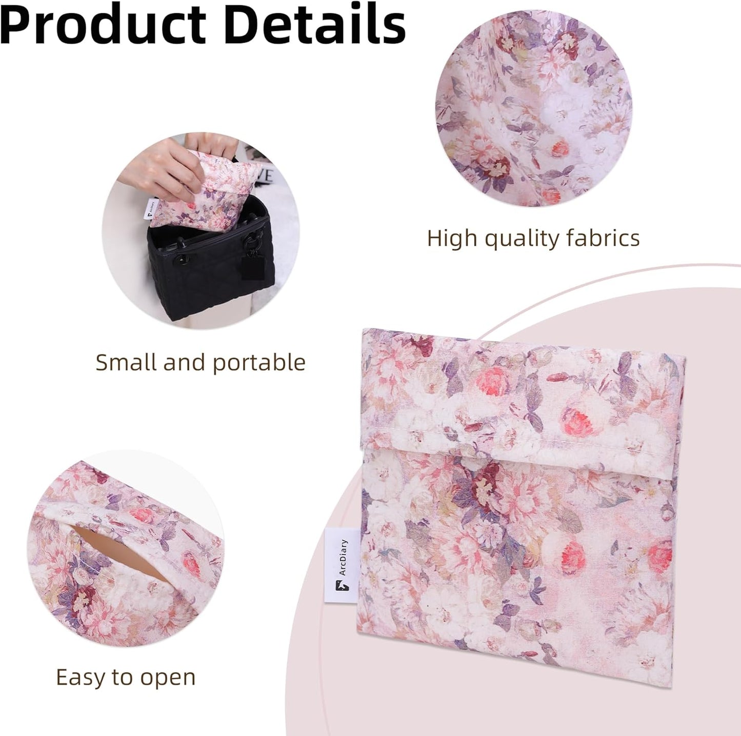 Period Bag for Teen Aged Girls, Portable Sanitary Pad Storage Bag for Teen Pads/Sanitary Napkins/Small Tampons, Feminine Menstrual Cup Pouch (Kaleidoscope)