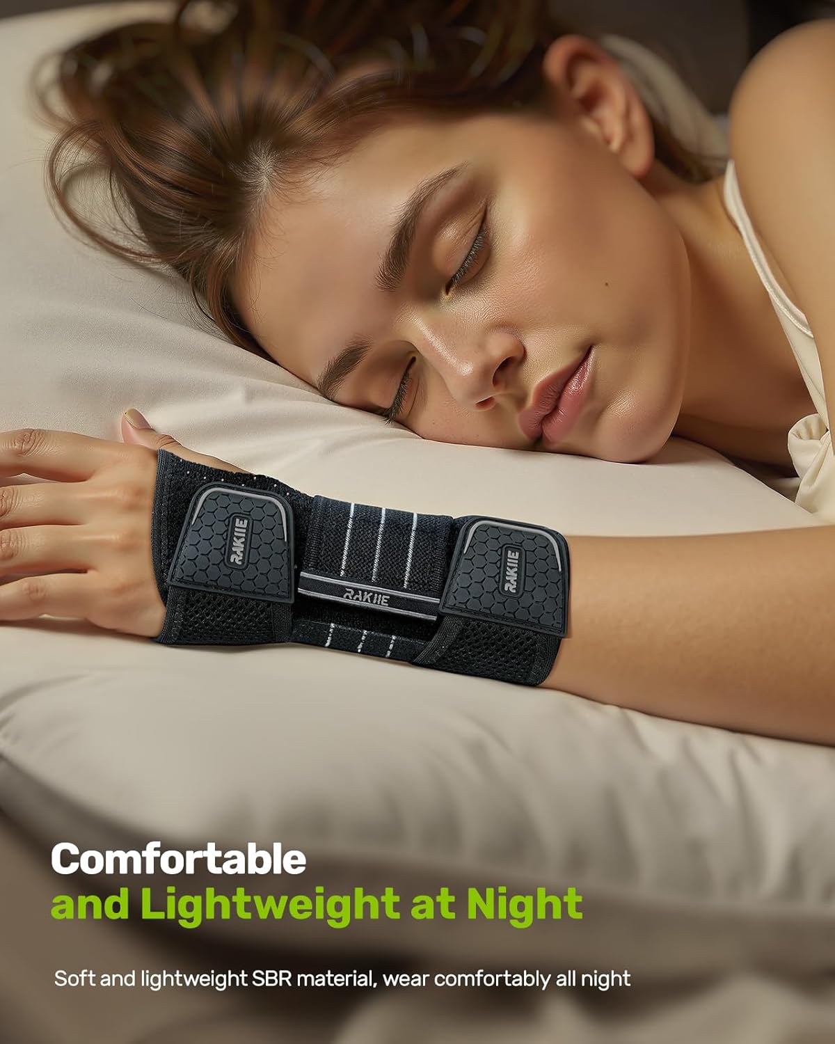 Carpal Tunnel Wrist Brace, Adjustable Night Wrist Support with 3 Metal Splints, Hand Brace for Men Women No Pressure on Thumb, Splint Stabilizer for Work, Gray Left Hand, Size L