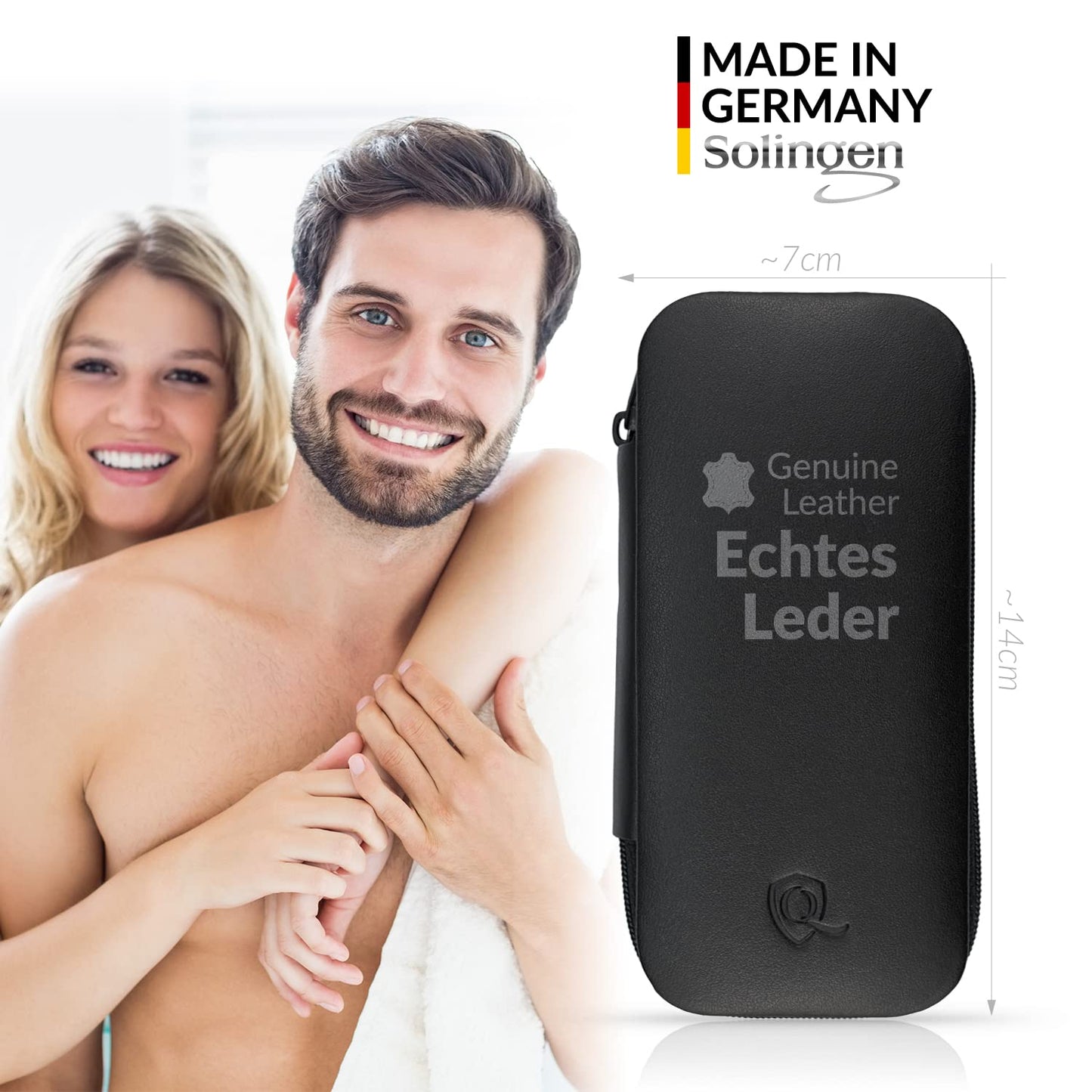 marQus Manicure Sets for Women & Men from Solingen Germany with glass nail file - Quality Grooming Kit Incl. Nail Clippers & glass nail file, Nail Kit Perfect for Pedicure.