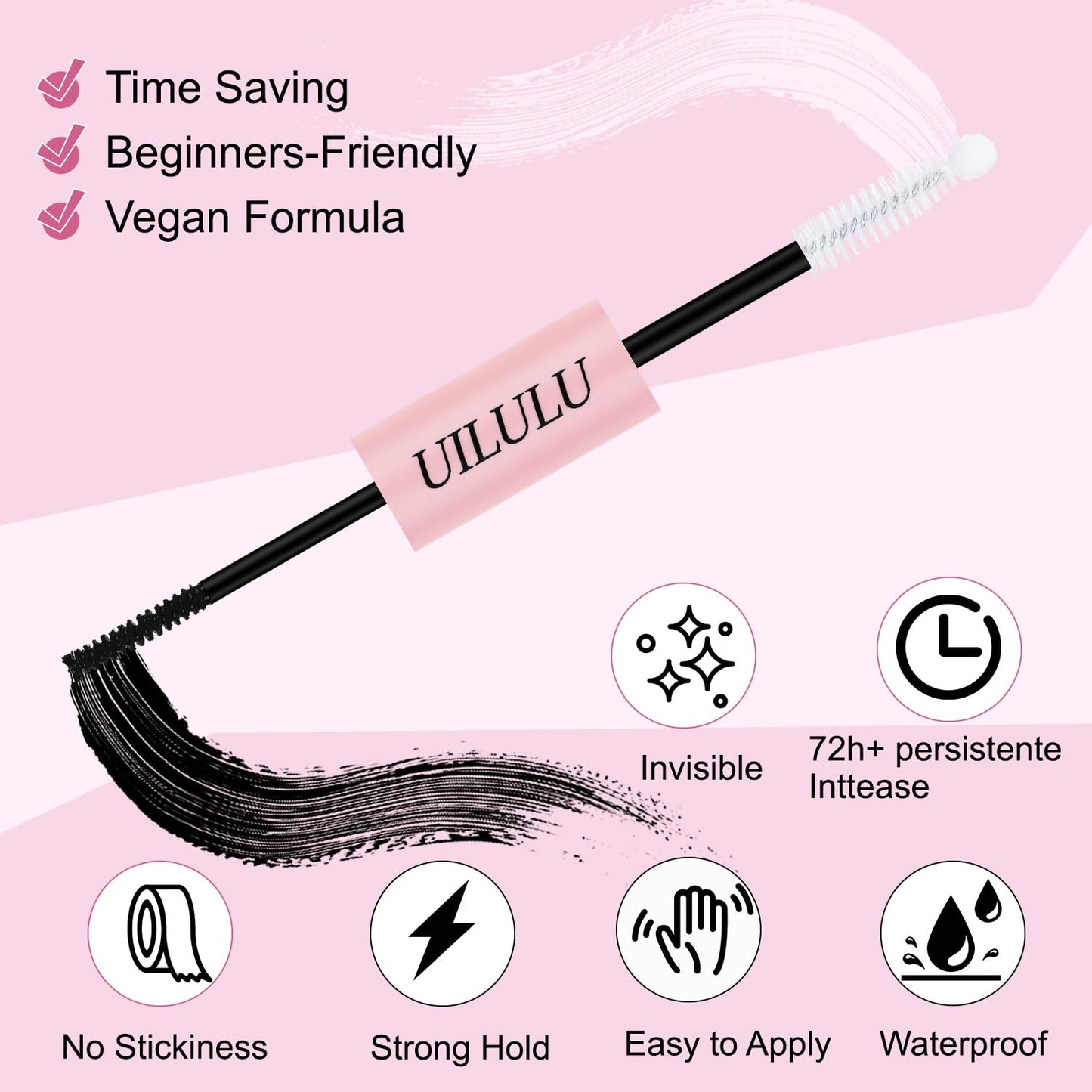 Lash Bond and Seal - 2-in-1 Lash Glue (5ml) & Sealer (5ml) for DlY Lash Extensions at Home, Waterproof Eyelash Adhesive for Cluster& Individual Lashes, Black Bond Eyelash Glue Strong Hold