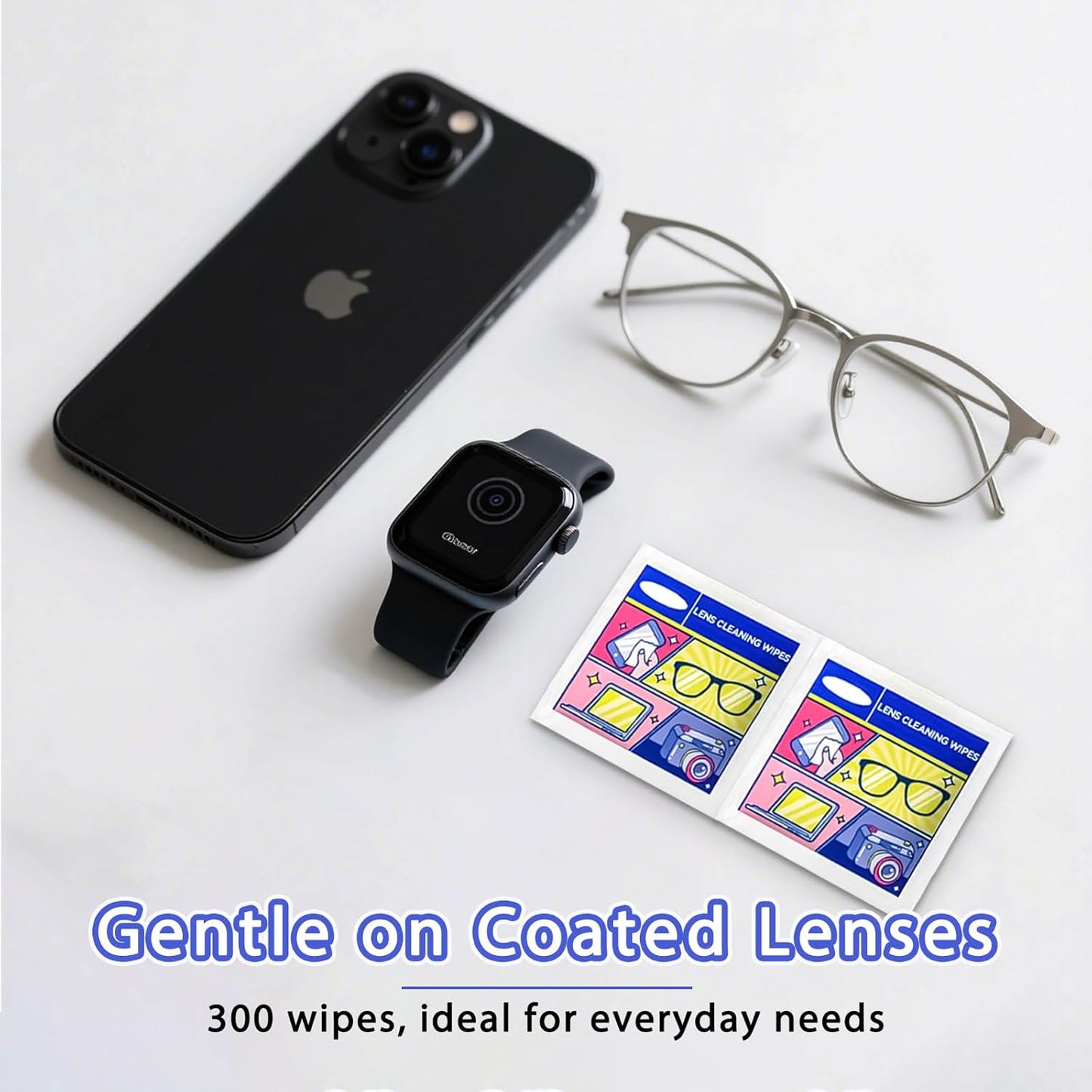 Eye Glasses Cleaner Wipes,Lens Wipes for Glasses/Sunglasses/Eyeglasses,Cleaning Wipes,Lens Wipes Individually Wrapped,Safe for All Lens Surfaces(300PCS)