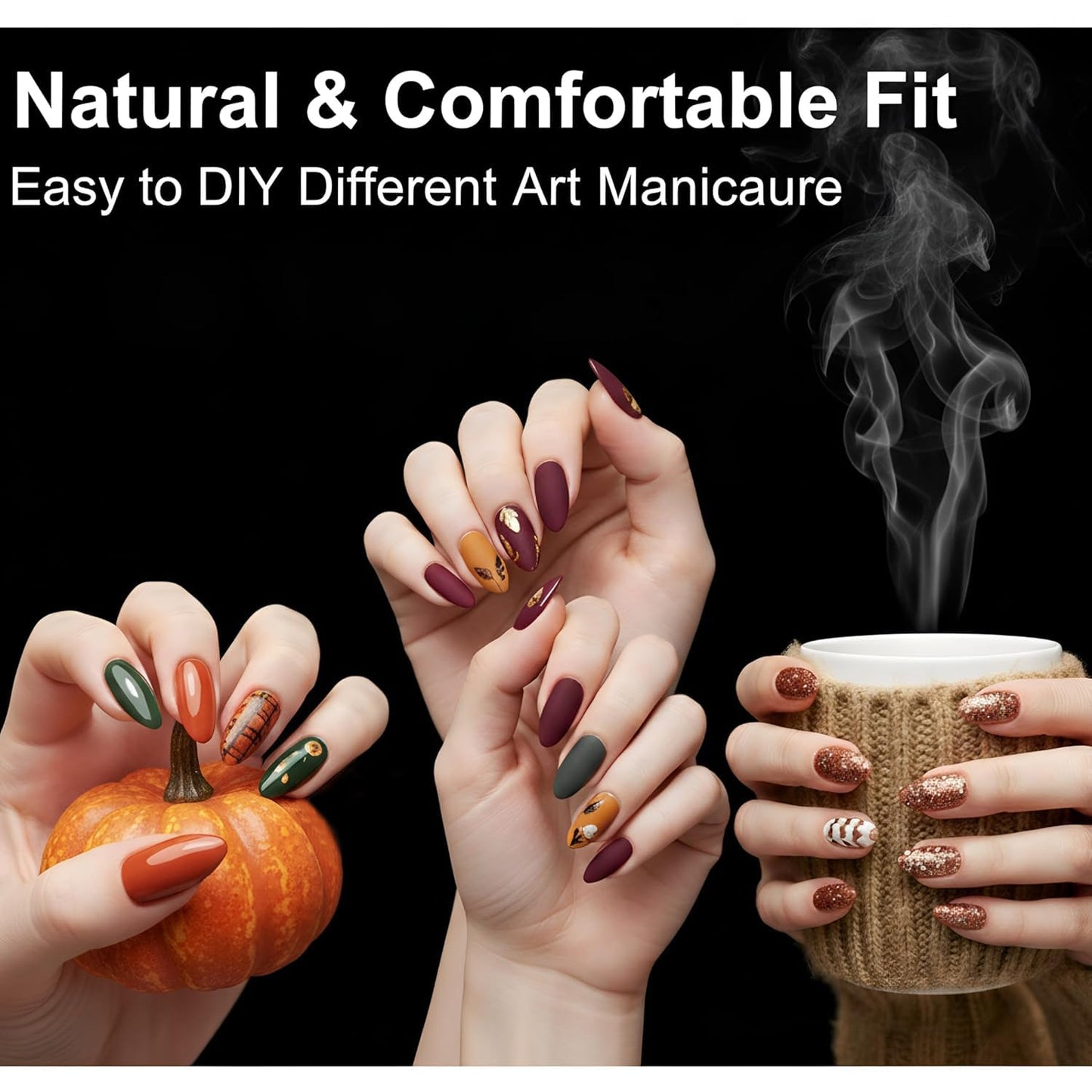 TOMICCA Nail Tips Medium Almond Nail Tips 240Pcs Clear Acrylic Nails Pre-shape Gel Nails for Nail Extension False Nail Tips 12 Sizes