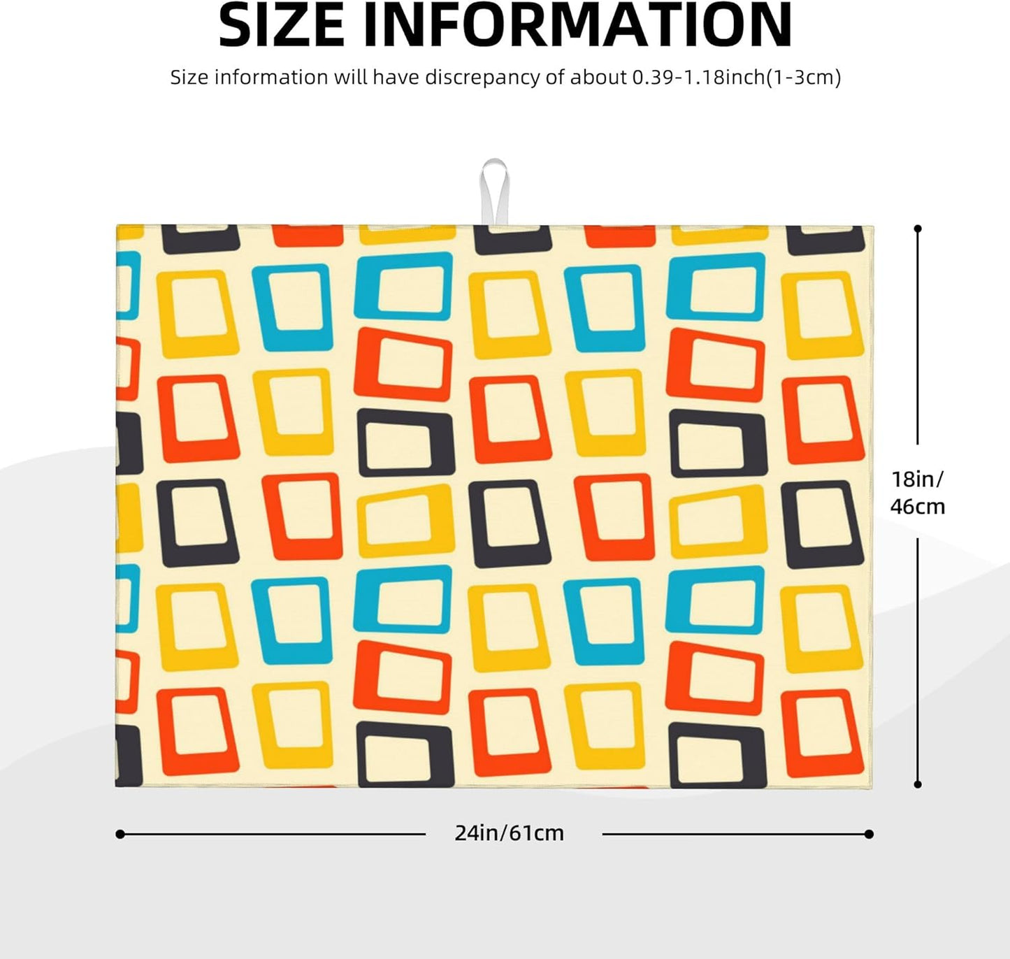 Mid Century Modern Dish Drying Mat for Kitchen Counter Decorative Drying Pad 18x24 Inch Absorbent Reversible Retro Dish Drainer Rack Mats