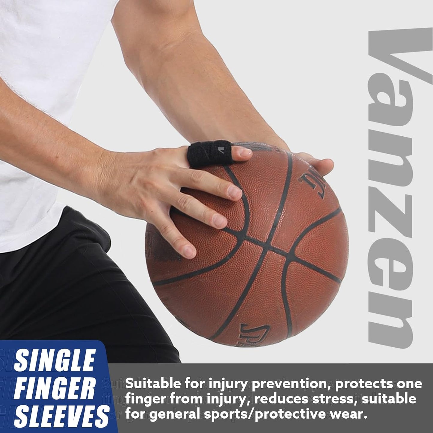 Finger Splint (No Metal Support), 2PCS Lightweight OK Cloth Finger Sleeve/Brace for Arthritis, Tendonitis & Pain Relief, Adjustable Compression for Sports Injury Relief (Basketball, Tennis, Volleyball, Badminton, Golf) – Single Finger Design - M