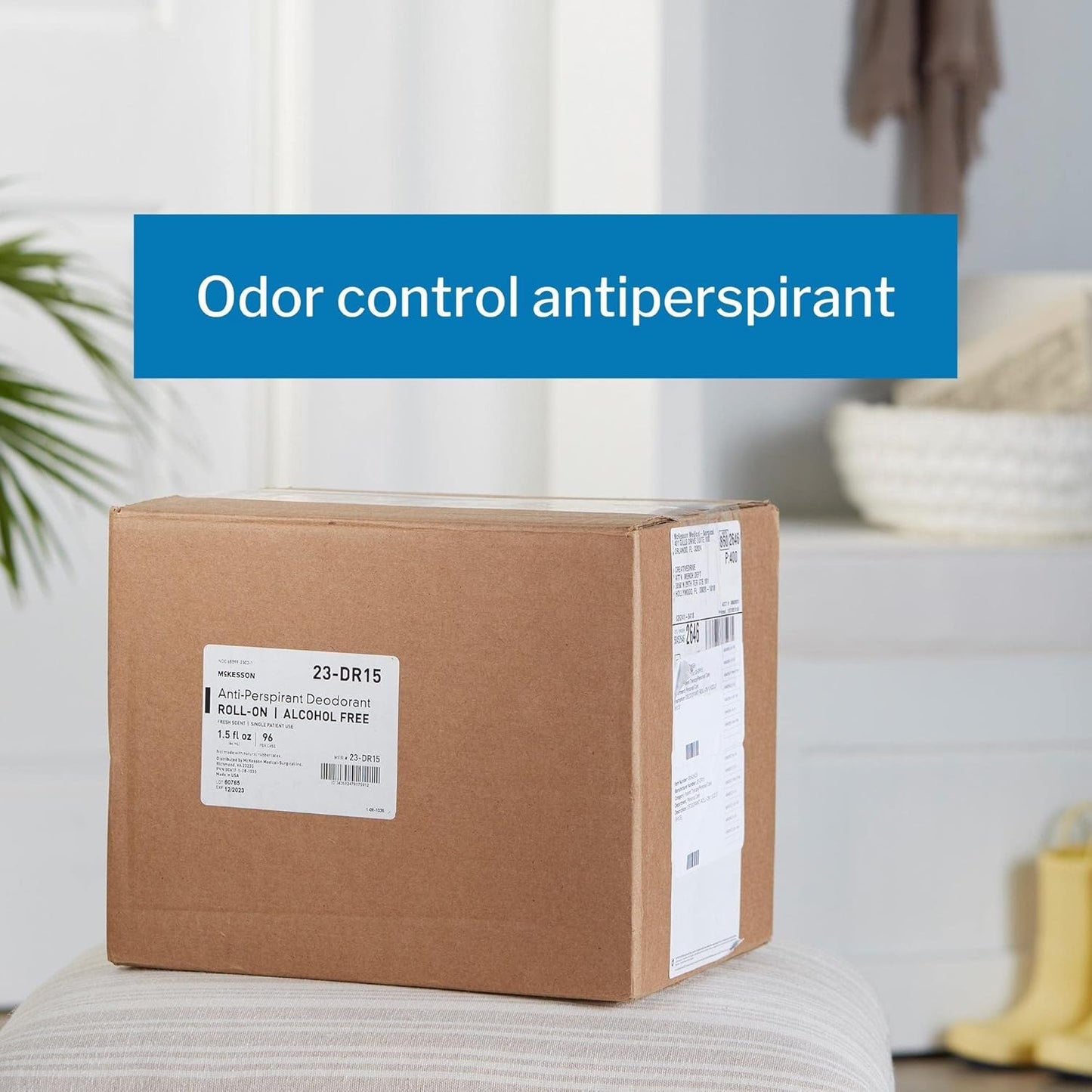 McKesson Antiperspirant Deodorant Roll-On Stick [Pack of 96] Bulk, Mini Travel Size, Alcohol-Free, Fresh Scent, 1.5 fl oz