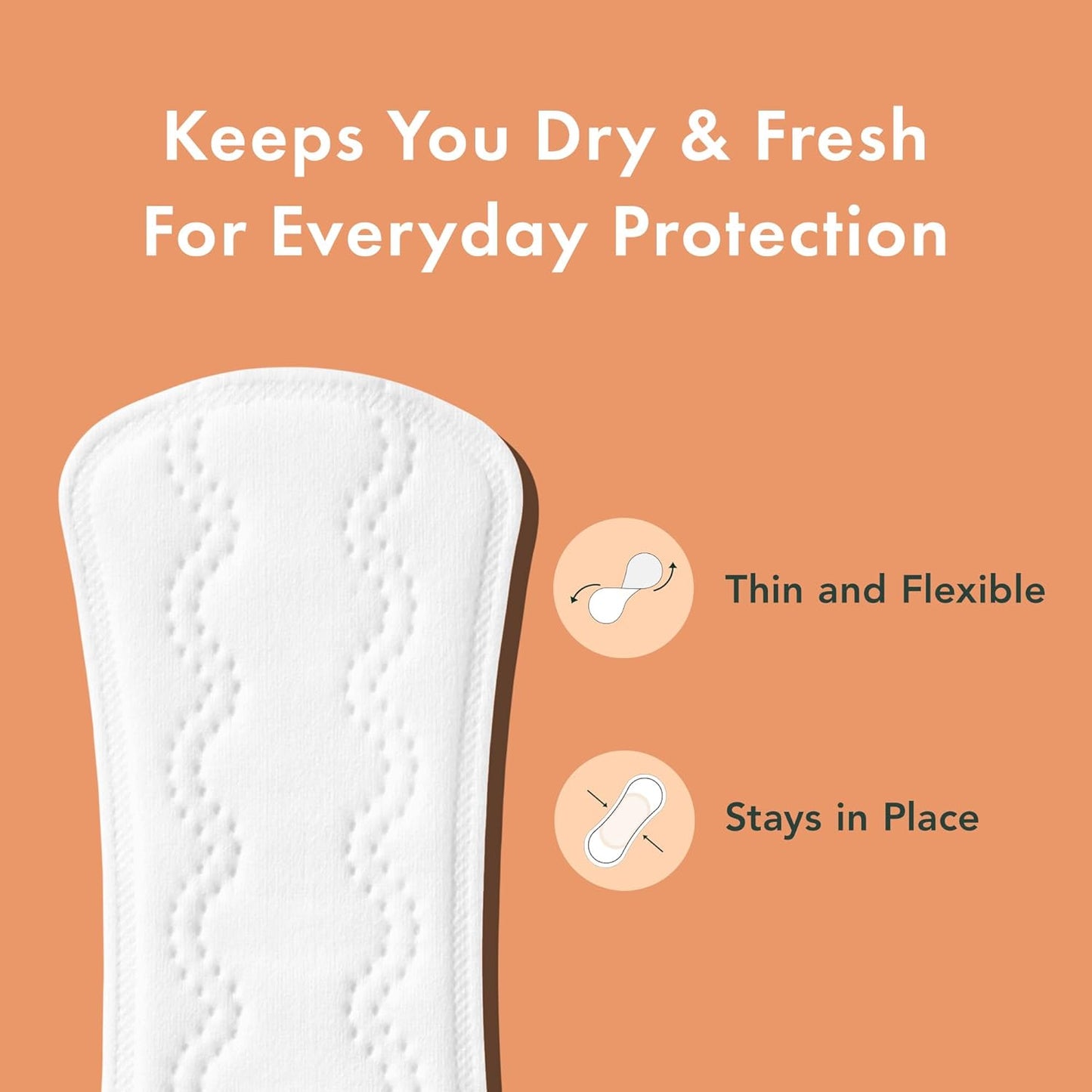 Rael Panty Liners for Women, Organic Cotton Cover - Regular Pantiliners, Light Absorbency, Unscented, Chlorine Free (Regular, 44 Count)