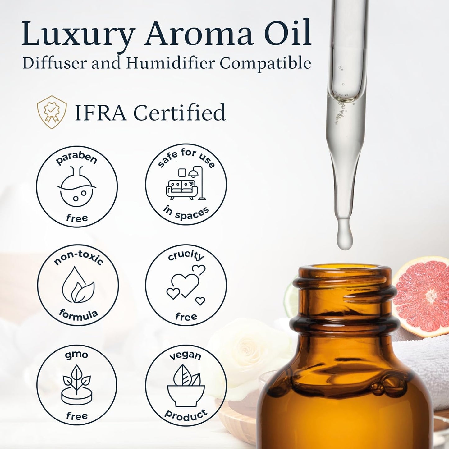 PuroSentido Italy Aroma Oil (10 ml) - Luxury Fragrance Oil for Diffusers and Humidifiers, Sicilian Lemon, White Rose & Musk Home, Hotel & Spa Scent