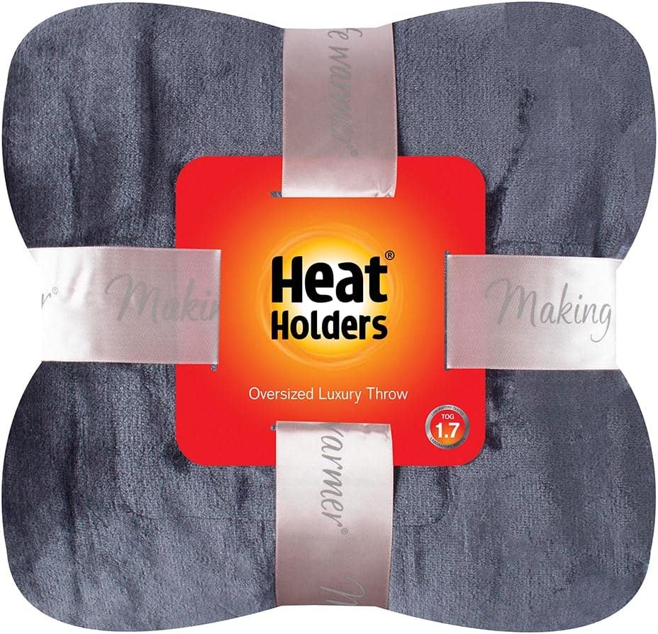 Heat Holders Fleece Throw Blanket for Couch - 300GSM Plush Super Soft Throw Blanket for Bed, Sofa, car & Travel - Extra Large Cozy Blankets, Warm Thick Fuzzy, All Season - 79" X 71" - Sage