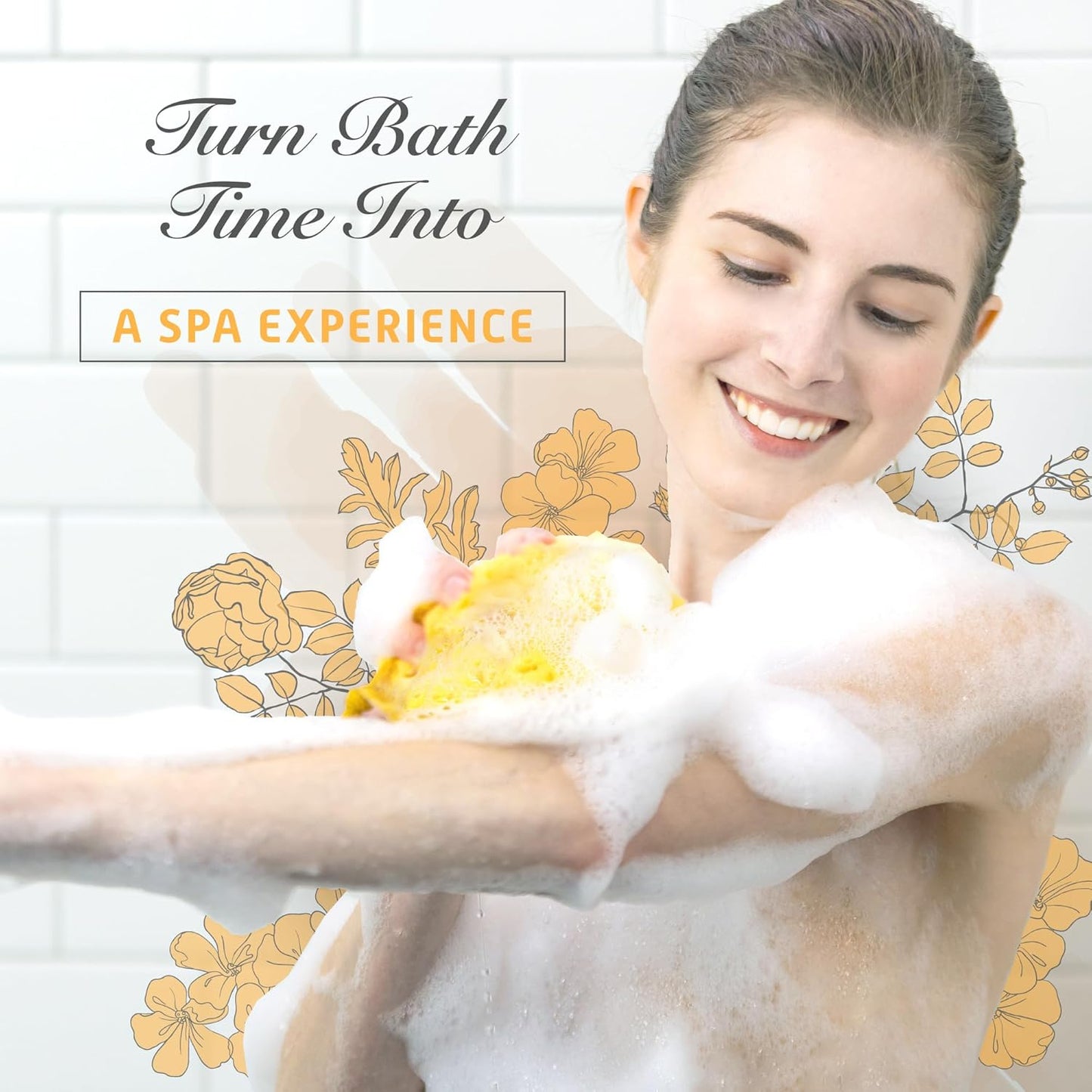 Spongentle Deep Cleansing Body Loofah Sponge, Natural Colors, for Bath and Shower, Multiple Textures for Gentle and Deep Exfoliation, Generous and Rich Lather, (Pack of 2)