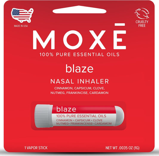 MOXE Blaze Nasal Stick | Calming Comfort + Mental Balance | Thieves Oil Inhaler Provides Soothing Spicy Sensation | Aromatherapy Inhaler with 100% Pure Essential Oils, Frankincense (1 Pack)