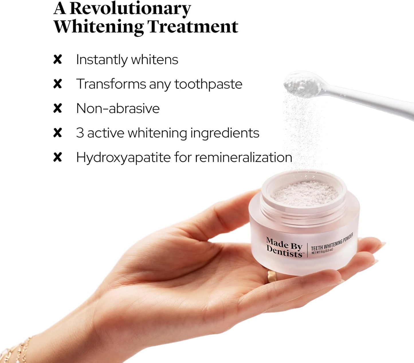 Professional Teeth Whitening Powder - Remineralizing Hydroxyapatite Tooth Powder Formula with Pap, and Diamond Pwdr - Non-Abrasive Stain Remover for Instant Results