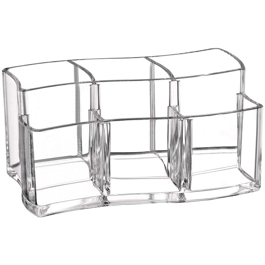 Tbestmax 6 Slot Acrylic Makeup Brushes Holder Organizer, Clear Eyebrow Pen Container Cosmetics Storage