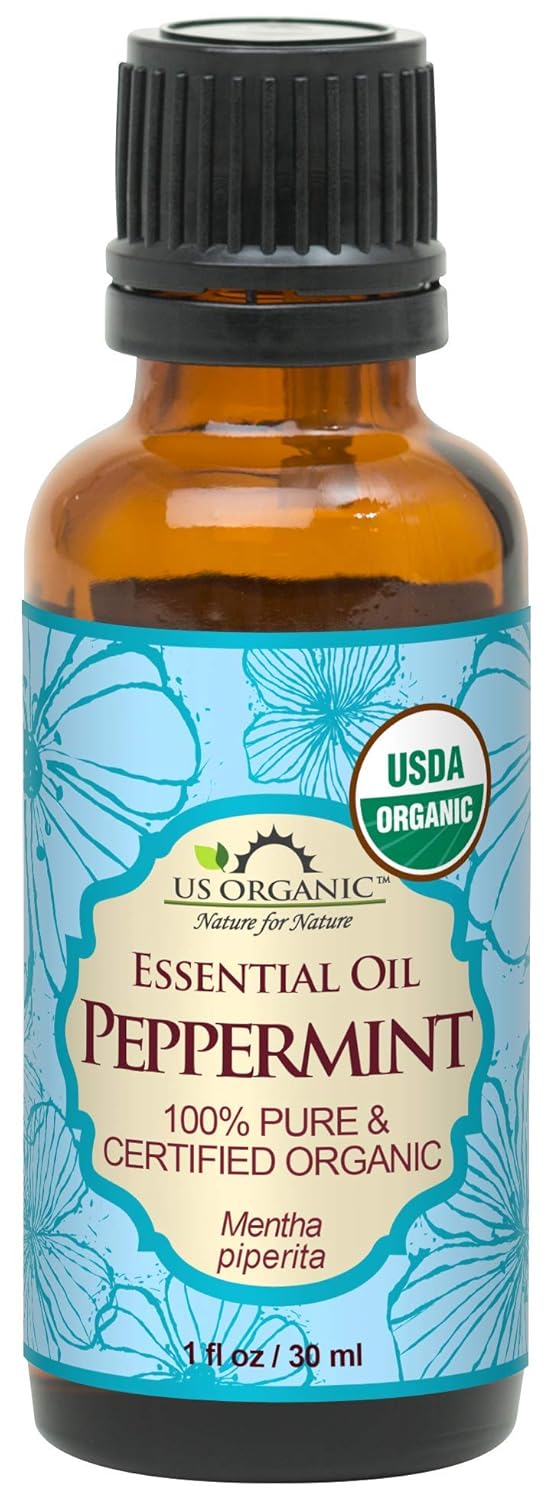 US Organic 100% Pure Peppermint Essential Oil - USDA Certified Organic - 30 ml - w/Improved caps and droppers (More Size Variations Available)