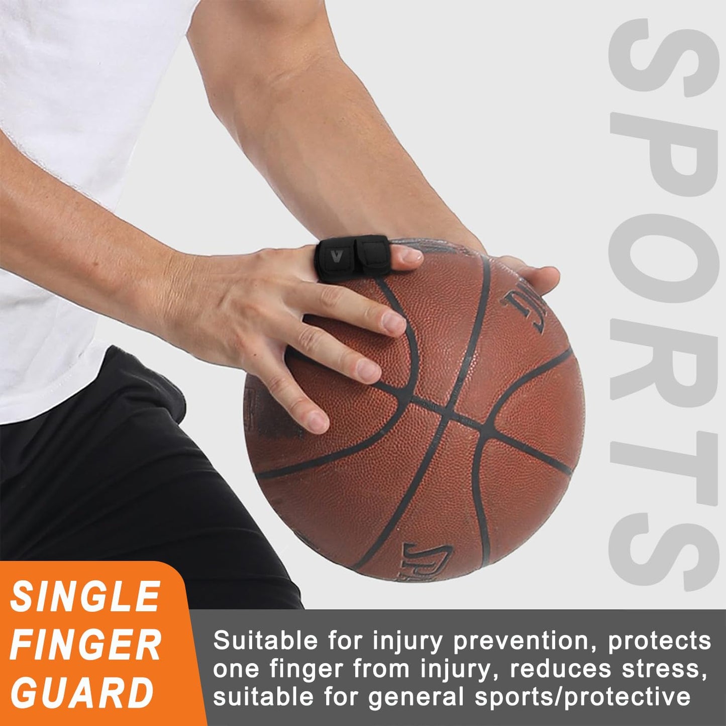 2PCS Finger Splints (No Metal Support) – Adjustable Compression Neoprene Finger Sleeves/Brace for Arthritis, Tendonitis & Pain Relief, Elastic Buddy Straps for Sports (Basketball, Tennis, Volleyball, Badminton) – Single Finger Design, L