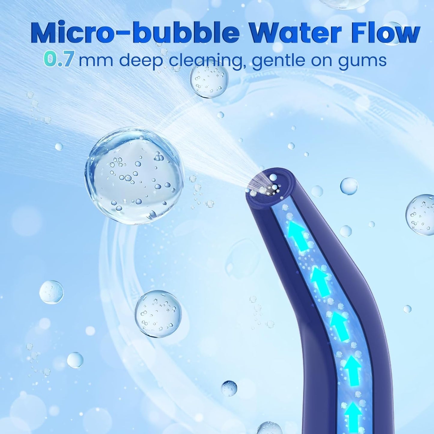 Water Flosser for Teeth, Portable Oral Irrigator Rechargeable Water Dental Flosser Pick with High Pressure 5 Jet Tips, IPX7 Travel Water Flossing for Brace Teeth Cleaner Gum Care