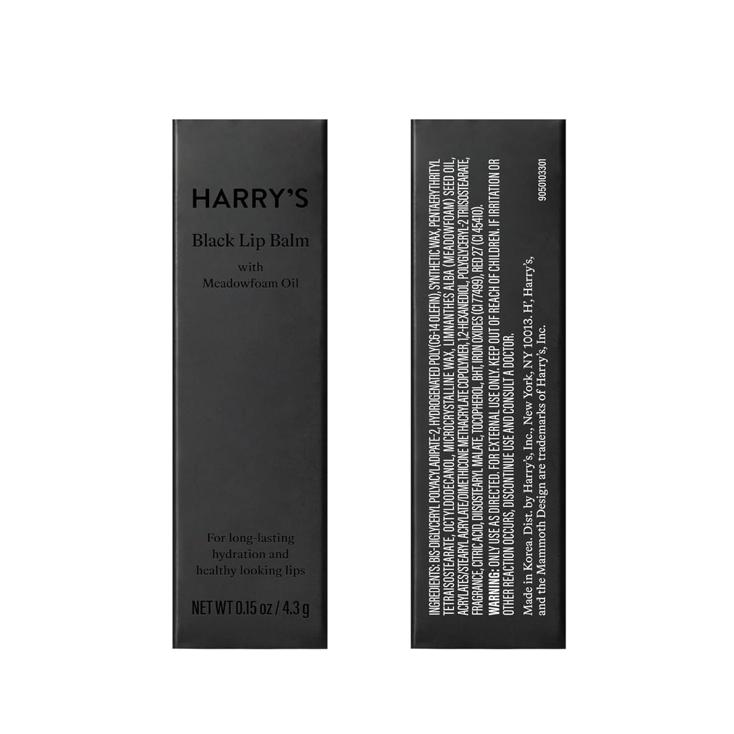 Harry's Black Lip Balm for Men - Hydrating Men's Lip Balm with Natural Finish - Korean Skincare Technology with Meadowfoam Oil (Pack of 2)