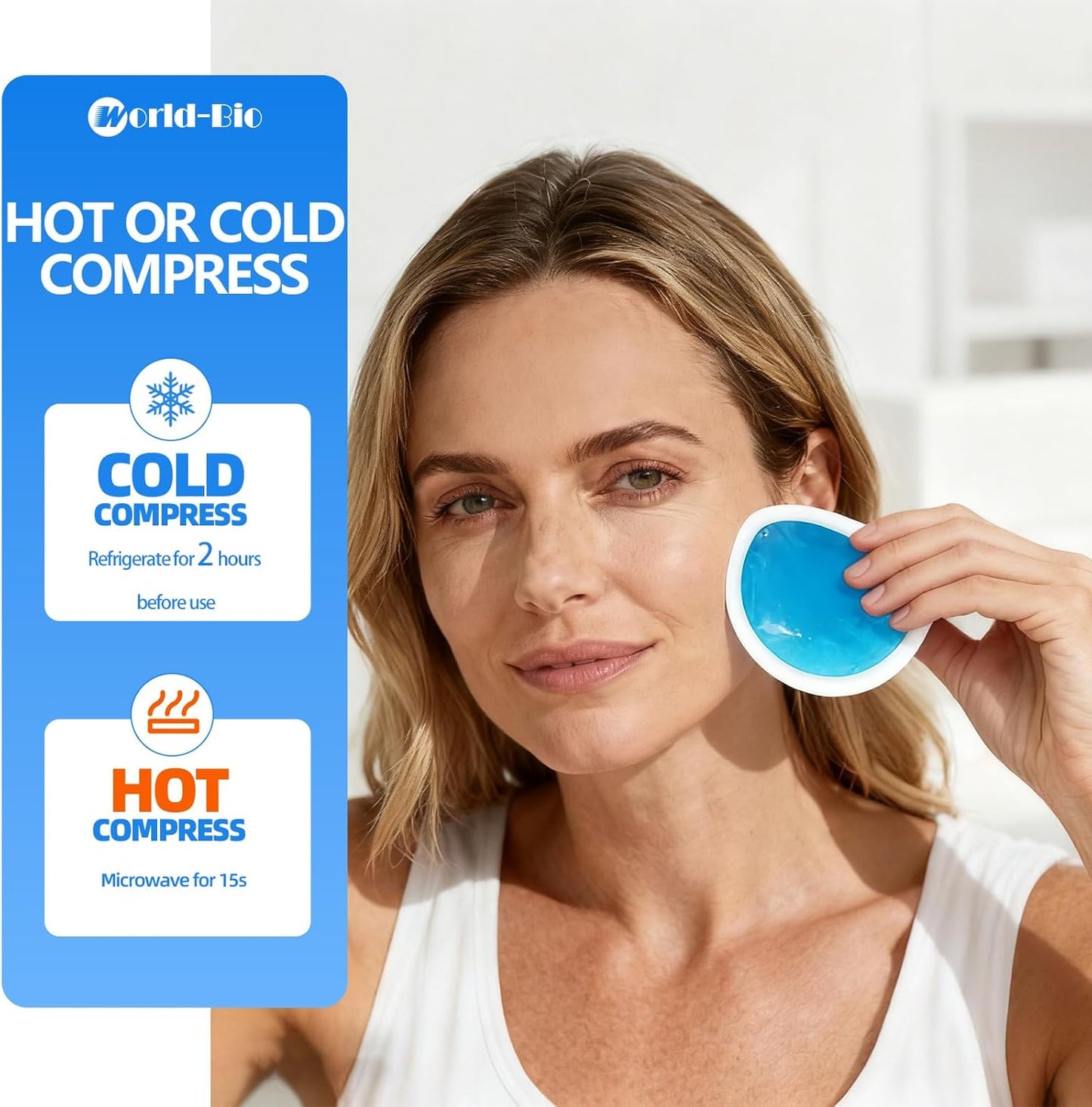 Soft Ice Pack/Small Ice Packs for Injuries Reusable, Small Round Gel Hot & Cold Compress (12 Pack) for Pain Relief, Toothache, Surgery Recovery - Soothing Gel with Sleeve - Blue