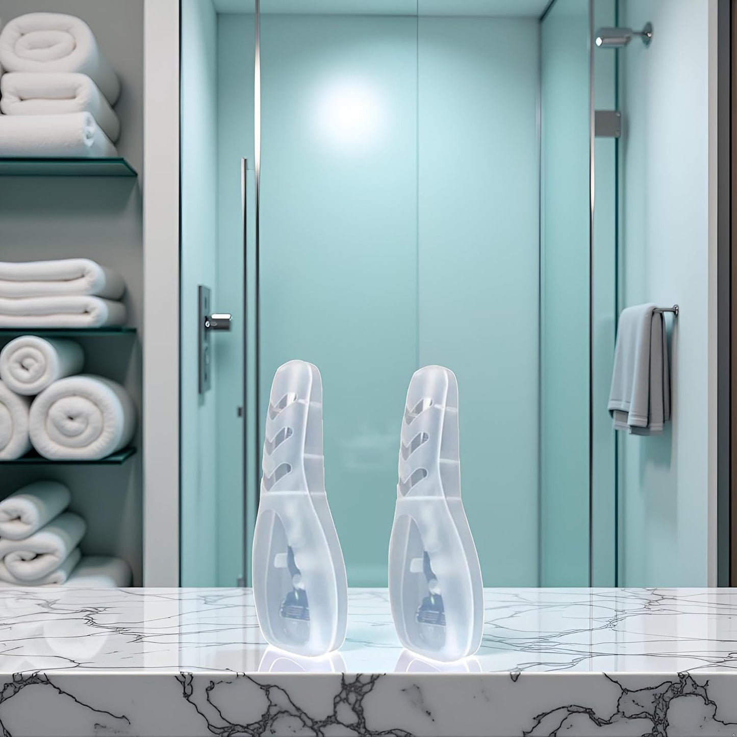 2Pcs Clear Portable Travel Men Manual Razor Protector Plastic Box Cover Container Storage Shaver Holder Protector Case Organizer, Compact Ttravel Razor Protector Men's Electric Shaver Accessories