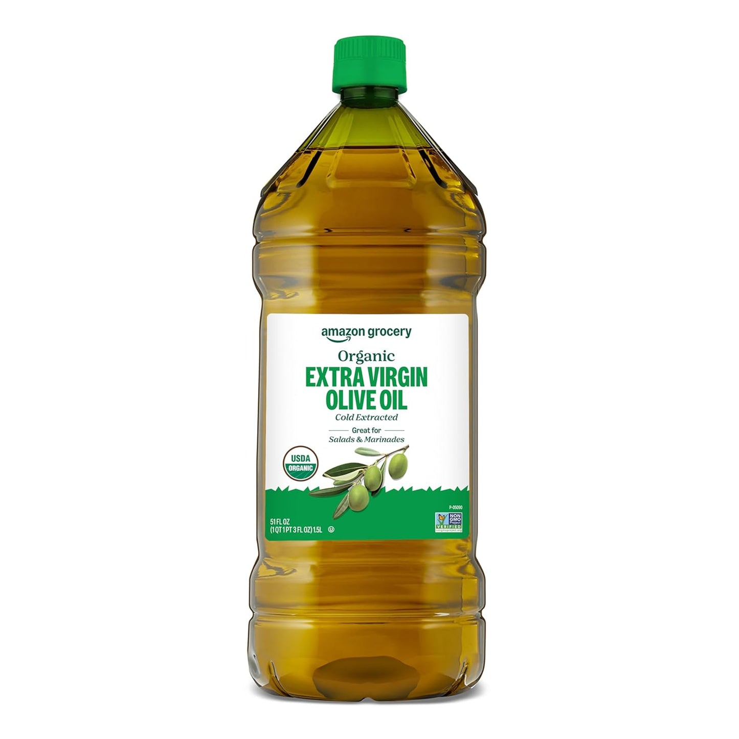 Amazon Grocery, Organic Extra Virgin Olive Oil, 51 Fl Oz (Previously Amazon Fresh, Packaging May Vary)