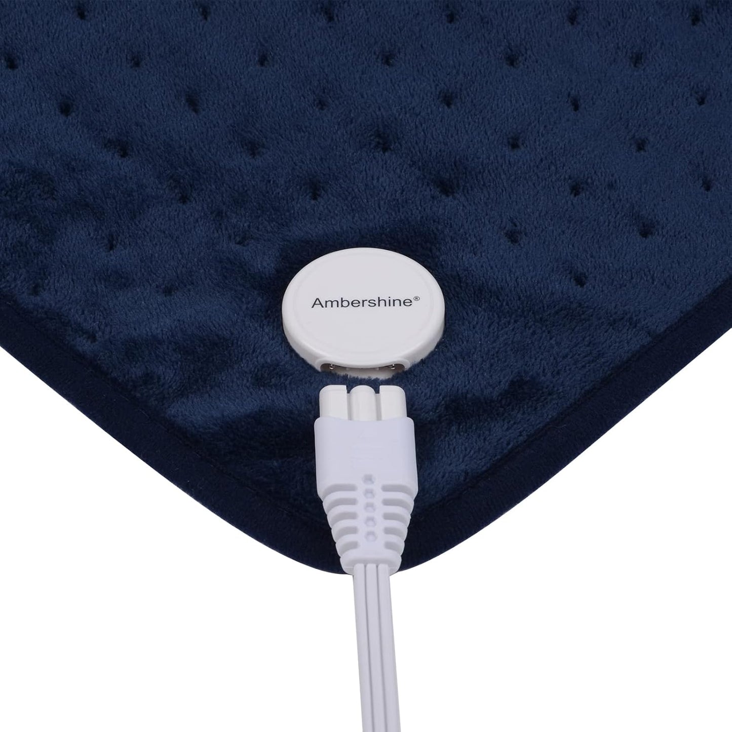 Ambershine 17''x33'' XXXL King Size Heating Pad with Fast-Heating Technology&6 Temperature Settings, Flannel Electric Heating Pad/Pain Relief for Back/Neck/Shoulders/Abdomen/Leg(Dark Blue)