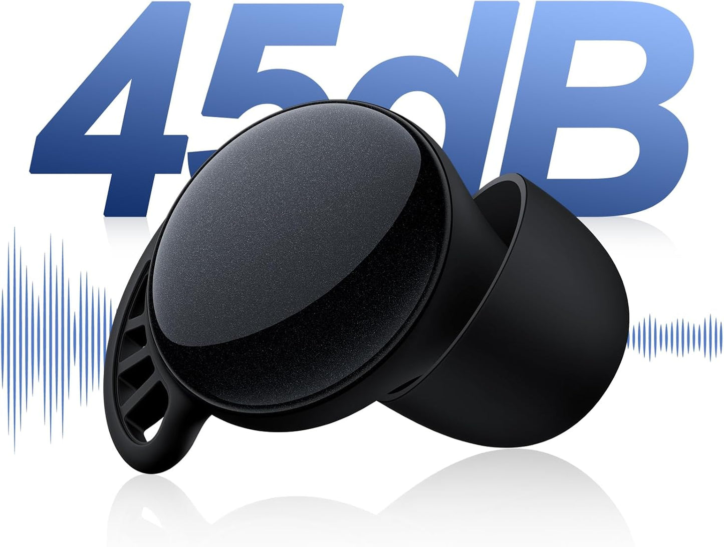 Ear Plugs for Sleeping 45dB Noise Cancelling Ear Plug for Concerts Noise Reduction Reusable Ear Plugs with 8 Eartips Silicone Earplugs for Snoring, Work,Study Fit Black