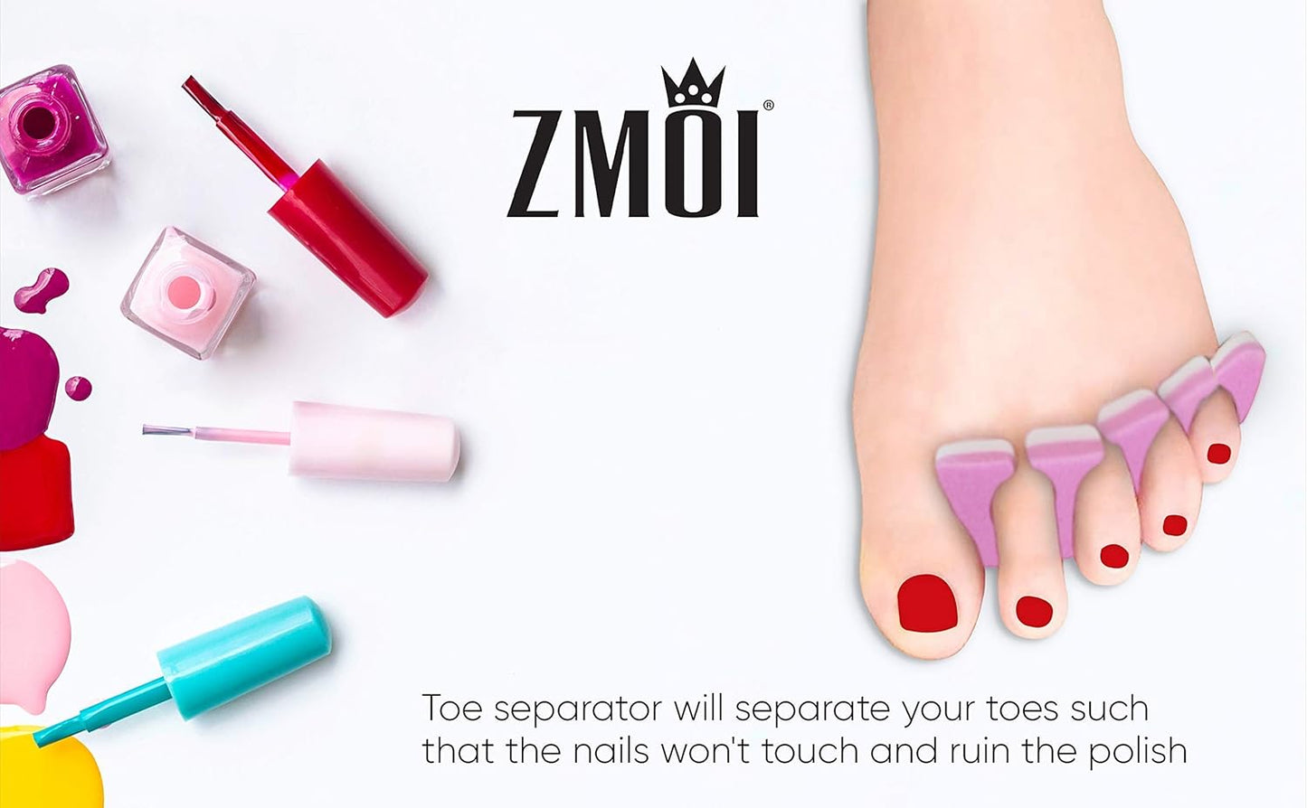120 PCS Premium Pedicure Toe Separators - Soft & Durable Bulk Salon Pedicure Accessories - 4 Colors