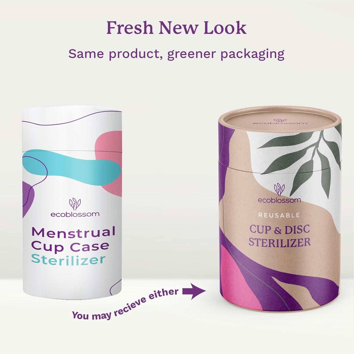 EcoBlossom Menstrual Cup Case and Sterilizer - Reusable Silicone Sterilizing Holder - Cleaner Period for You and Your Disc or Cup - Portable Cleaning Container & Microwave Steamer (White)