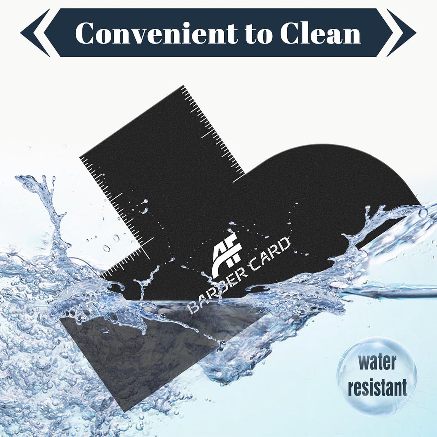 Enhancement Card for Barbers with Measurement Indicators, Reusable Barber Line up Tool and Color Spray Edge Hairline Shaping Tool (Black, One-Size)