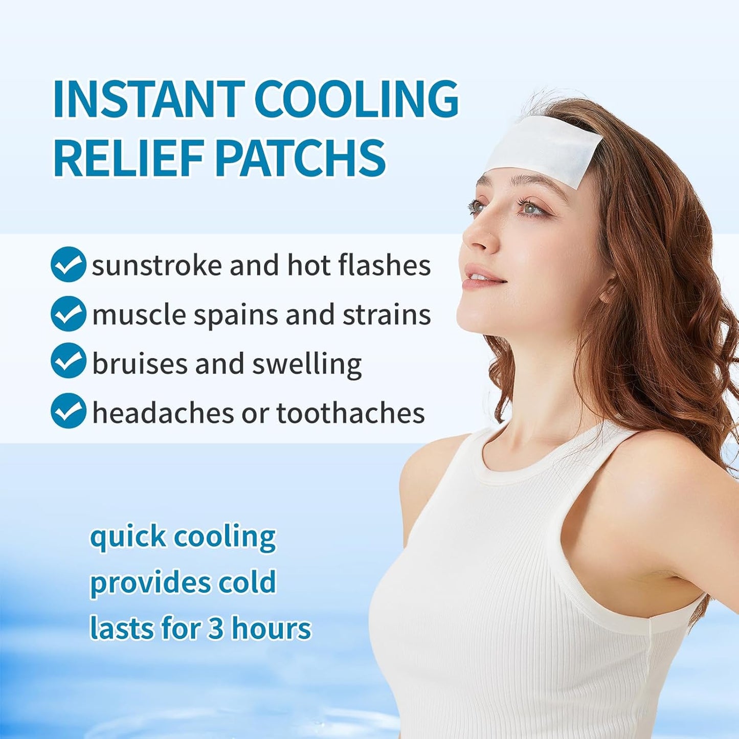 Instant Cooling Ice Packs for Outdoor Activities Summer Heat Relief - Large Disposable Cooling Patches for Neck Body, Camping Hiking Sports, Instant Temperature Drop 10 Pack