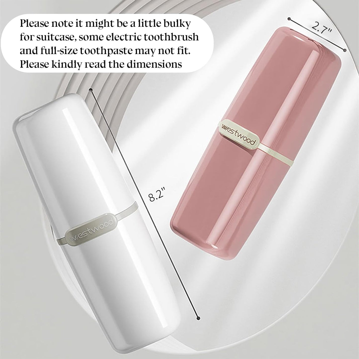 Pink Plastic Travel Toothbrush Holder Case with Cover, Portable Travel Toothbrush Cup, Storage Container for School Camping Business Trip Bathroom